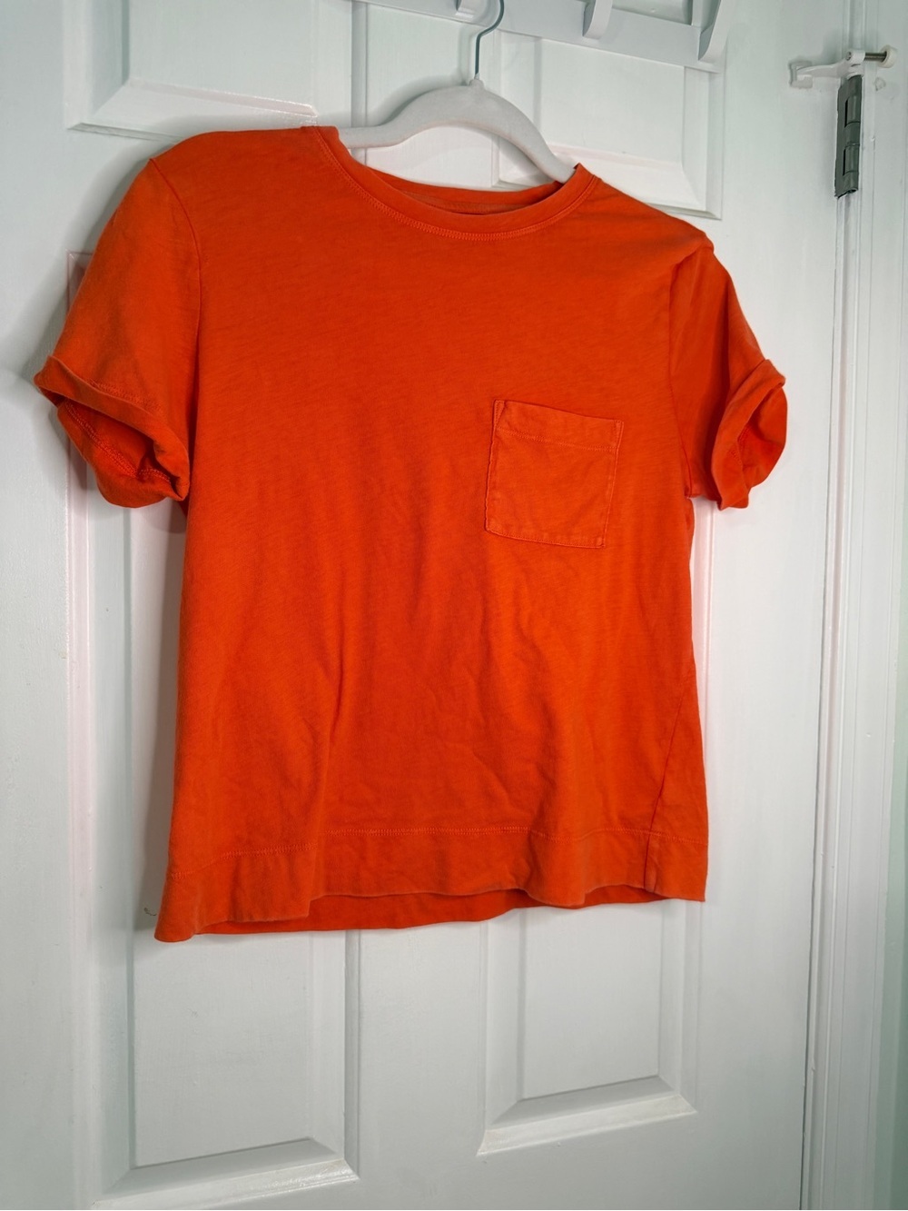 Athleta Orange Pocket Tee T-Shirt Size Small 100% Cotton - Picture 3 of 6